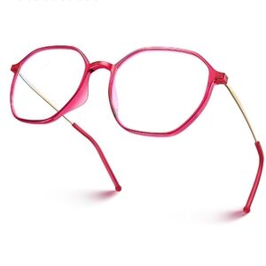 Blue Light Blocking Glasses Anti Glare Eye Protection Red Frame
